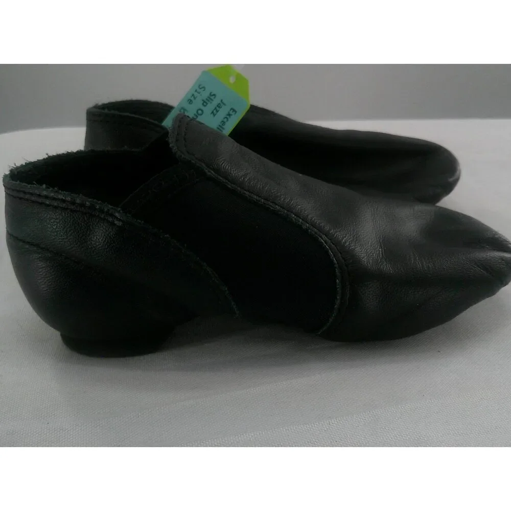 Pre-Owned Dance Jazz Shoes Capezio Kids 10.5M Side Elastic Leather Slip On Spli
